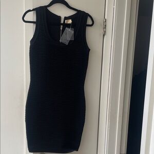Torn by Ronny Kobo Black Ribbed Tank Mini Dress